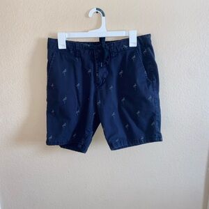 Men flamingo navy shorts slim tight fit Michael Brandon front string y2k bottoms